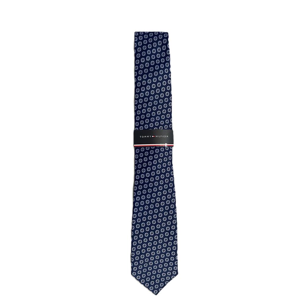 Tommy Hilfiger Men's Tie Jordan Floral Necktie Navy Blue 3" Silk Blend NEW